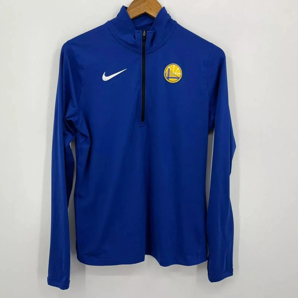 Nike Golden State Warriors Dri-FIT Quarter Zip Pullover Blue Womens Large